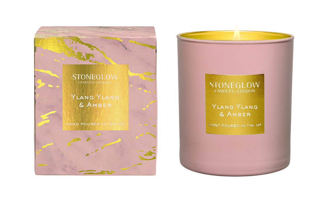 Ylang Ylang & Amber Stoneglow Luxury Fragranced Candle in Tumbler
