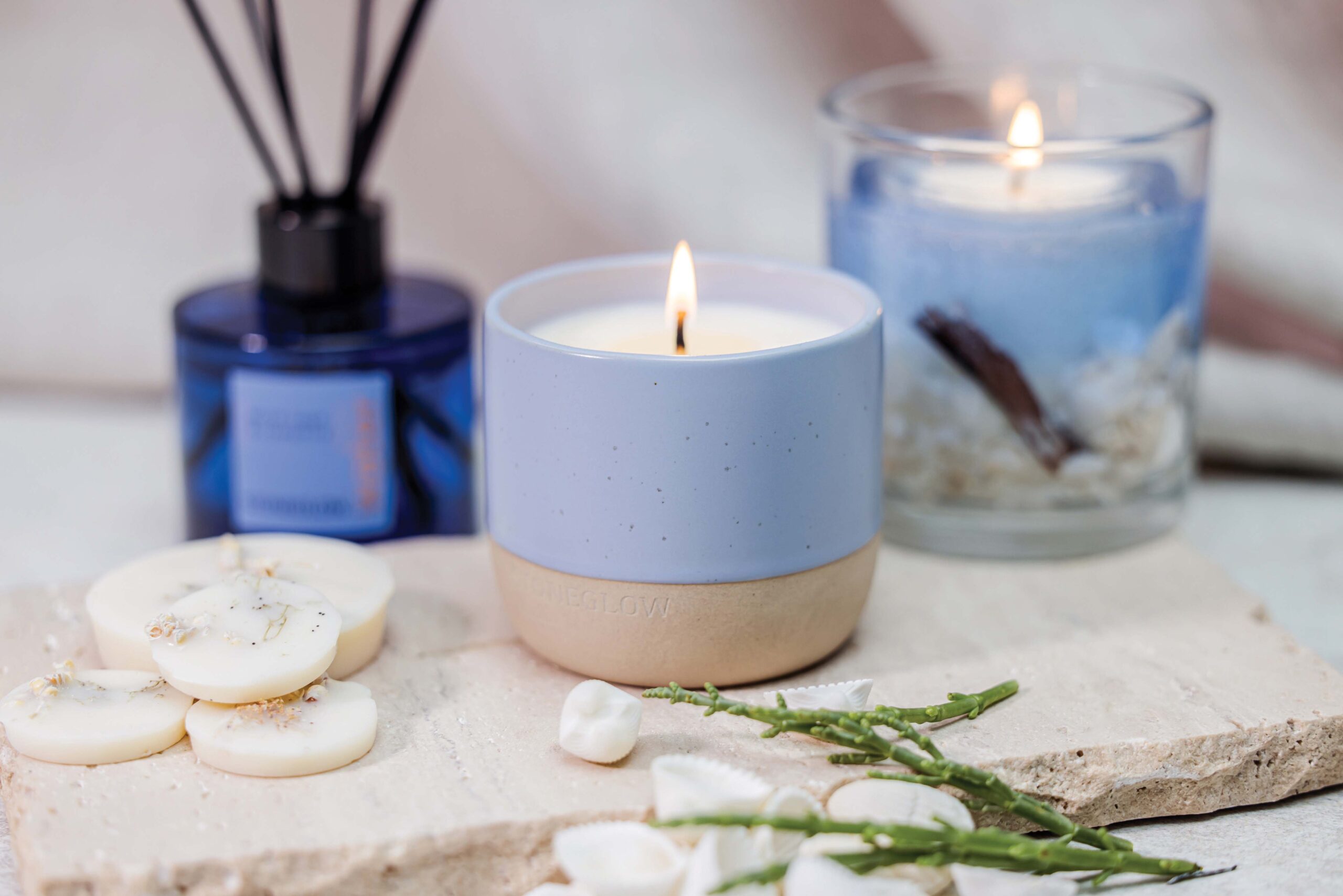 Water: Wood Sage & Samphire Scented Soy Wax Ceramic Candle - Image 2