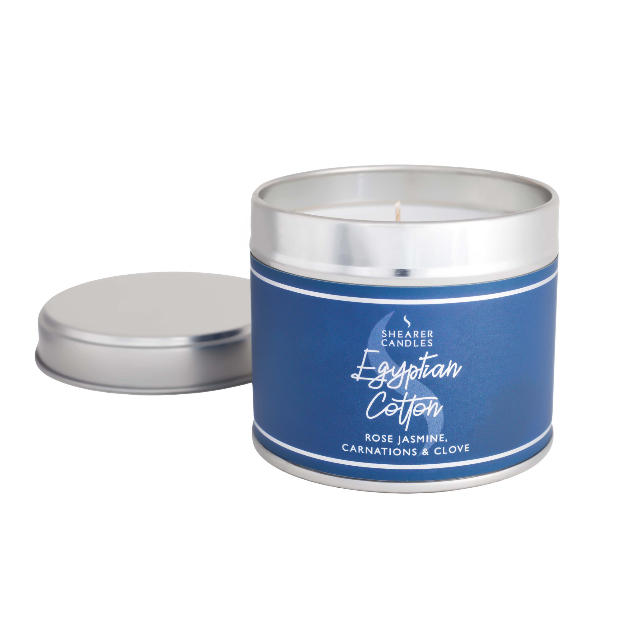 Egyptian Cotton Medium Candle Tin