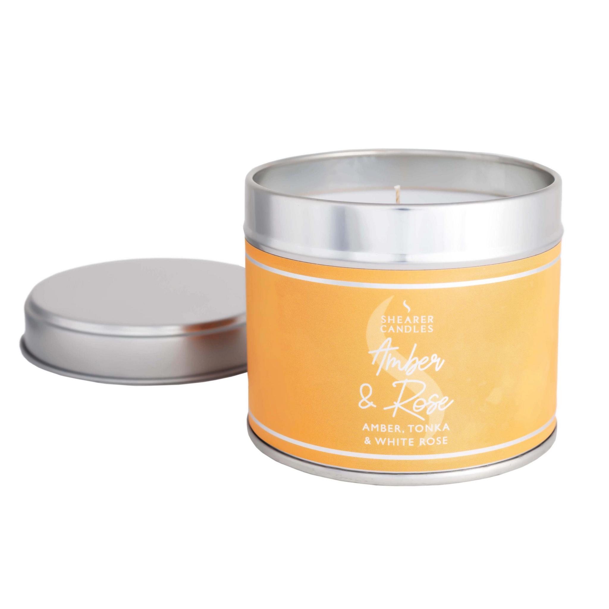 Amber and Rose Medium Candle Tin